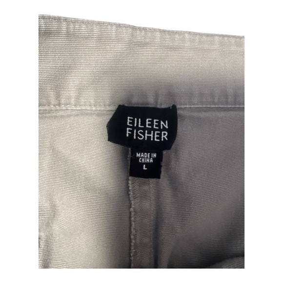 Eileen Fisher Grey Cropped Ankle Straight Leg Pants Size Large CA1 - Picture 4 of 5